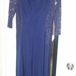 Long blue evening dress